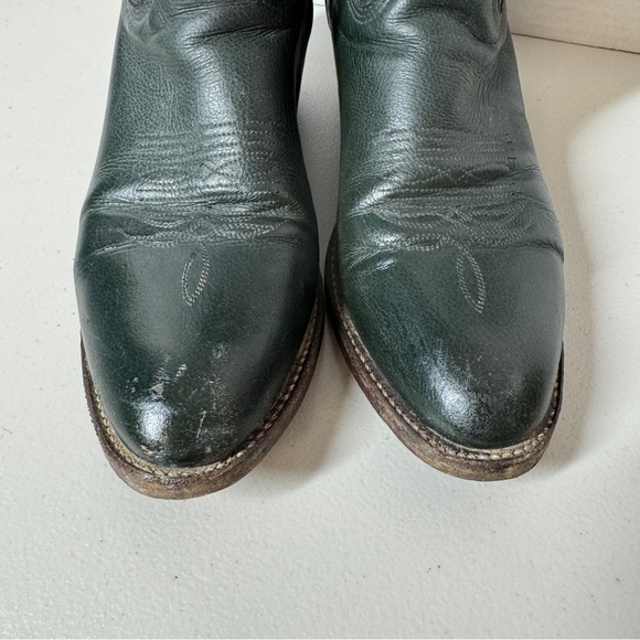 Vintage Biltrite Dark Green Leather Western Riding Cowboy Boots Size 10AA - Picture 5 of 16